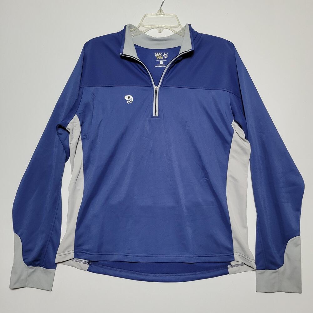 Mountain Hardwear Shirt Mens Large Blue Pullover 1/4 Zip Lightweight Sweatshirt